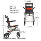 Portable Linkage Brake Foldable Transport Wheelchair 100KG Load