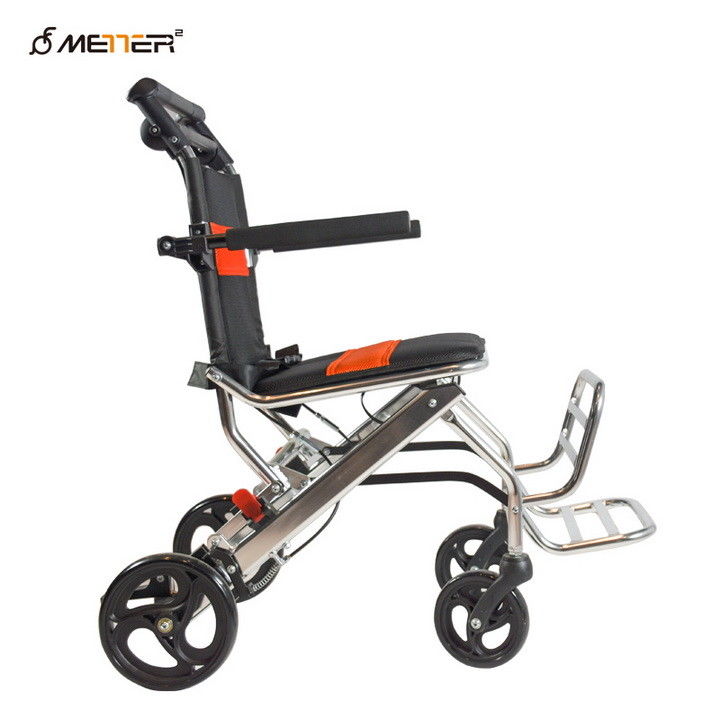 100KG Load Folding Manual Wheelchair With Linkage Brake Light Weight
