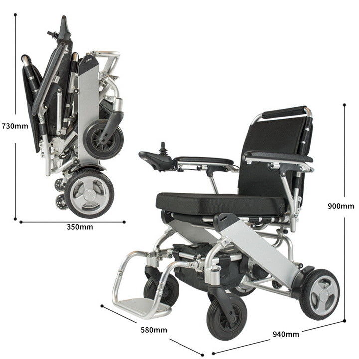 Lithium Ion Battery Lightweight Motorized Wheelchair For Handicapped