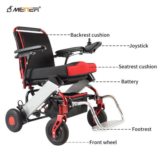 Aluminium Lightweight Folding Powered Wheelchair 100KG Load