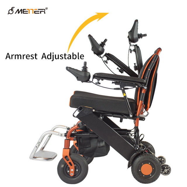 Lithium Battery Electric Wheelchair With Rigid PU Tyre Foldable